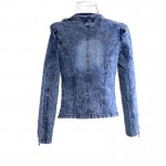 Denim Jacket Women Basic Coats Winter Clothes 2017 Stretch Baru Berlian Imitasi Jeans Jacket Women Pendek Slim Lengan Panjang
