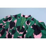 Designer Runway Dress High Quality 2017 Spring Summer Women Butterfly Sleeveless Deep V-neck Leopard Print Dress SAD385 