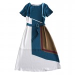 Designer Runway Dress High Quality 2017 Spring Summer Women Short Sleeve O-Neck Block Color Side Split Belt Dress SAD360