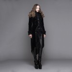 Devil Fashion Gothic Long Aristocratic Women Thick Winter Coats Steampunk Jackets Ladies Overcoats With Royal Court Flora Cuffs