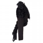 Devil Fashion Swallow Tail Corseted Gothic Short Jacket Long Sleeve Alternative Coat for Women Warm Jacket with Faux Fur Collar