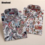 Dioufond Floral Shirts Women Blouses Blouse Cotton Blusa Feminina Long Sleeve Shirt Women Tops And Blouses 2016 New Fashion 5XL