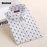 Dioufond Floral Shirts Women Blouses Blouse Cotton Blusa Feminina Long Sleeve Shirt Women Tops And Blouses 2016 New Fashion 5XL