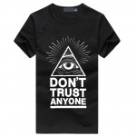 Don't Trust Anyone Illuminati All Seeing Eyes Men's T-Shirt fashion casual streetwear hiphop brand clothing fitness tshirt homme