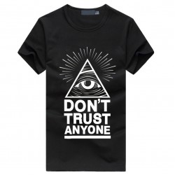Don't Trust Anyone Illuminati All Seeing Eyes Men's T-Shirt fashion casual streetwear hiphop brand clothing fitness tshirt homme