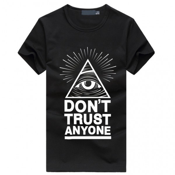 Don't Trust Anyone Illuminati All Seeing Eyes Men's T-Shirt fashion casual streetwear hiphop brand clothing fitness tshirt homme