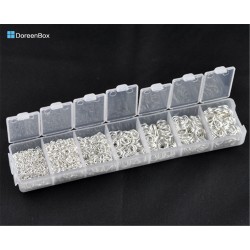 Doreen Box Lovely 1500 PCs  Silver color Open Jump Rings 3mm-8mm (B08915)