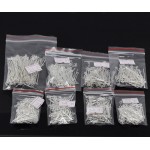 Doreen Box Lovely 800 PCs Mixed Silver color Eye Pins Findings 0.7mm(21 gauge) (B03620)