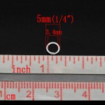 Doreen Box Steel Silver color Open Jump Rings 5mm(1/4"), 1000 pcs (B16976)