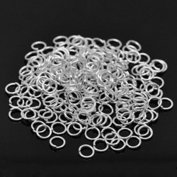 Doreen Box Steel Silver color Open Jump Rings 5mm(1/4"), 1000 pcs (B16976)