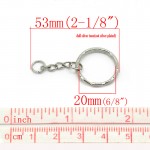 DoreenBeads 30PCs Silver Tone Key Chains & Key Rings 53mm(2 1/8") long (B19405) keychain