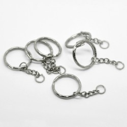 DoreenBeads 30PCs Silver Tone Key Chains & Key Rings 53mm(2 1/8") long (B19405) keychain