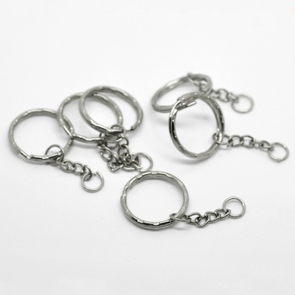 DoreenBeads 30PCs Silver Tone Key Chains & Key Rings 53mm(2 1/8") long (B19405) keychain