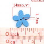 DoreenBeads Wood Sewing Buttons Scrapbooking Flower 2 Holes At Random 14x15mm,20PCs 2015 new