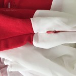 Dress Chiffon Women Elegant White Red Black Color Block Short Sleeve Pleated 2017 Cowl Neck Patchwork Ruched Summer Office Dress