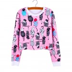 Dressed Cats print girls cropped pullover casual women's sweatshirts fashion hip hop ladies tracksuit Harajuku style clothing