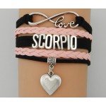 Drop Shipping Infinity Love 12 Constellation Bracelets- Aries/Taurus/Gemini /Cancer /Virgo /Scorpio/Pisces Zodiac Sign Bracelets
