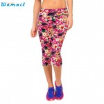 Durable 2017 6 color  leggings women High Waist Fitness Workout Pants Printed Stretch Cropped Leggings