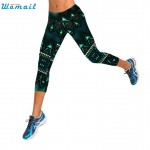 Durable 2017 6 color  leggings women High Waist Fitness Workout Pants Printed Stretch Cropped Leggings