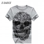 E-BAIHUI brand mens short t shirts Skull 3d t shirt men Hip Hop Men T-shirt Casual tops tees Swag marcelo burlon t-shirts Y049