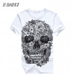 E-BAIHUI brand mens short t shirts Skull 3d t shirt men Hip Hop Men T-shirt Casual tops tees Swag marcelo burlon t-shirts Y049