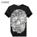 E-BAIHUI brand mens short t shirts Skull 3d t shirt men Hip Hop Men T-shirt Casual tops tees Swag marcelo burlon t-shirts Y049