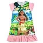 EABoutique summer style 100% cotton 4 Designs children dress Moana princess girl print dress