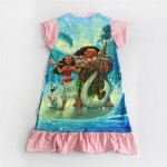 EABoutique summer style 100% cotton 4 Designs children dress Moana princess girl print dress