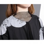 [EAM] 2017 Spring Summer Fashion New Short Sleeve Dot Dress Big Size Loose Draped O Neck Dresses Woman T20901