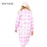 ELF SACK 2017 Spring Female Plaid Printed Literature Long Sleeve Shirt-Dresses Women Oversize Colorful Plaid Plus Size One-piece