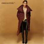 EMIR ROFFER 2017 Winter Women's Down Jacket Female Designer Fashion Asymmetric Long Thick Warm Snow Coat Parka Plus Size