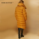 EMIR ROFFER 2017 Winter Women's Down Jacket Female Designer Fashion Asymmetric Long Thick Warm Snow Coat Parka Plus Size