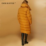 EMIR ROFFER 2017 Winter Women's Down Jacket Female Designer Fashion Asymmetric Long Thick Warm Snow Coat Parka Plus Size