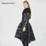 EMIR ROFFER 2017 new fashion winter italy Women's down jacket skirt long coat female white duck down parka femme big size