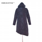 EMIR ROFFER winter designer Women's down jacket coat hooded asymmetric long warm duck feather plus size female parka outwear