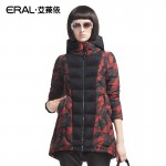ERAL 2016 Winter Women's Camouflage Patchwork Slim Casual Hood Long Thermal Down Coat ERAL6060D