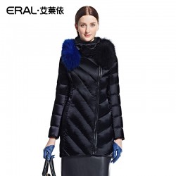 ERAL 2016 Winter Women's Slim Medium-long Raccoon Fur Down Jacket Coat Outerwear Plus Size ERAL6042D