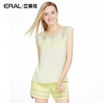 ERAL Women's Summer New Arrival Sleeveless Chiffon O-neck Hollow Out Casual Brief Top ERAL31040-EXAC