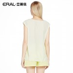 ERAL Women's Summer New Arrival Sleeveless Chiffon O-neck Hollow Out Casual Brief Top ERAL31040-EXAC