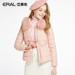 ERAL Women's Winter 2016 New Slim Down Coat Thickening Raccoon Fur Hooded Luxury Short Down Jacket ERAL12017-EDAA