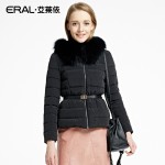ERAL Women's Winter 2016 New Slim Down Coat Thickening Raccoon Fur Hooded Luxury Short Down Jacket ERAL12017-EDAA