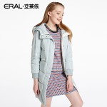 ERAL Women's Winter 2016 Slim Casual Hooded Solid Thickening Long Down Jacket ERAL16031-EDAA