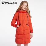 ERAL Women's Winter 2016 Slim Casual Hooded Solid Thickening Long Down Jacket ERAL16031-EDAA