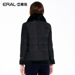 ERAL Women's Winter 2016 Slim Thickening Wool Collar Luxury Lambswool Patchwork Casual Down Jacket Outerwear  ERAL12030-EDAB