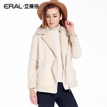 ERAL Women's Winter 2016 Slim Thickening Wool Collar Luxury Lambswool Patchwork Casual Down Jacket Outerwear  ERAL12030-EDAB