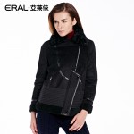 ERAL Women's Winter 2016 Slim Thickening Wool Collar Luxury Lambswool Patchwork Casual Down Jacket Outerwear  ERAL12030-EDAB