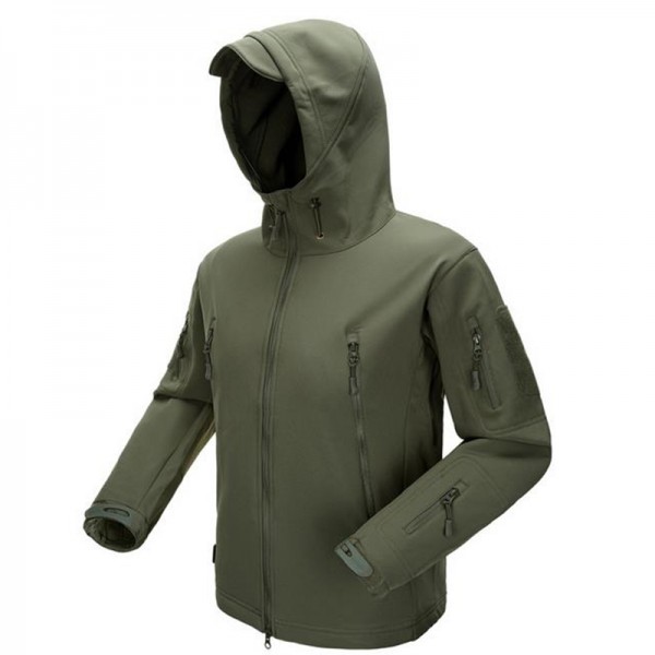 ESDY Outdoor Jacket Coat Water-resistant Luker TAD Shark Skin Soft Shell Hoodie Military Airsoft Camping Hiking Clothing WST115