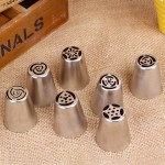 EZLIFE 7PCS Russian Piping Tips Cake Pastry Nozzles Cake Decorating Tools DIY  Biscuits Cake Pastry Nozzles Tips Decorating Tool