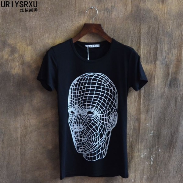 Easy Care Brief 2014 Casual Summer T Shirt Male Slim Print Short Sleeve Headcounts T Shirts