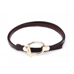 Elegant Genuine Leather Belt Women First Layer Of Cowhide Strap Female Fashion Round Buckle Leather Dress Thin Belts For Women